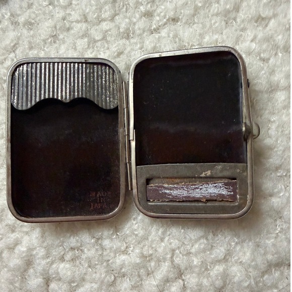 Vintage Japanese Cigarette Match Case Set Hand Painted Lacquer Gold 1950s - Picture 5 of 16